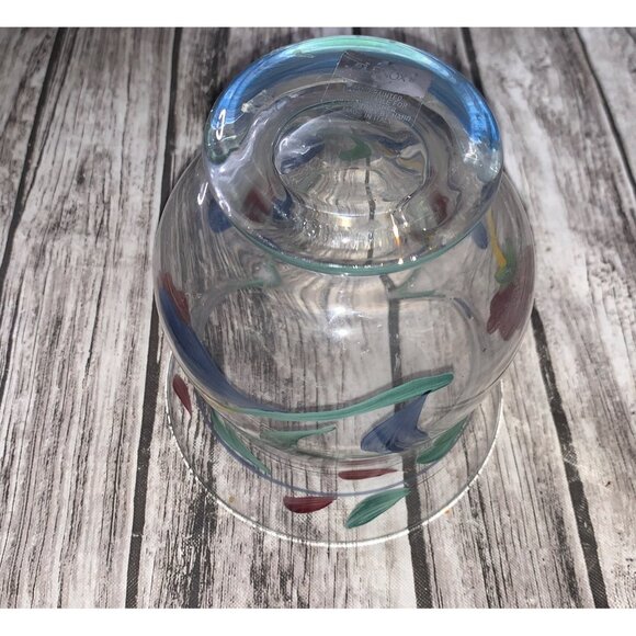 Lenox Poppies on Blue Hurricane vase - Picture 6 of 7